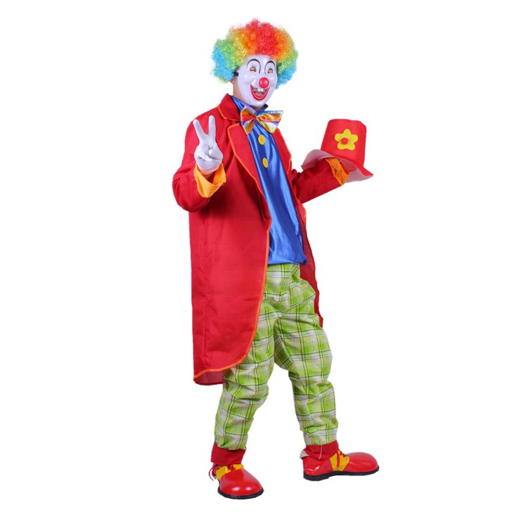 ชุดตัวตลก โบโซ่ ทักซิโด้แดง กางเกงสก๊อตเขียว พร้อมหมวก