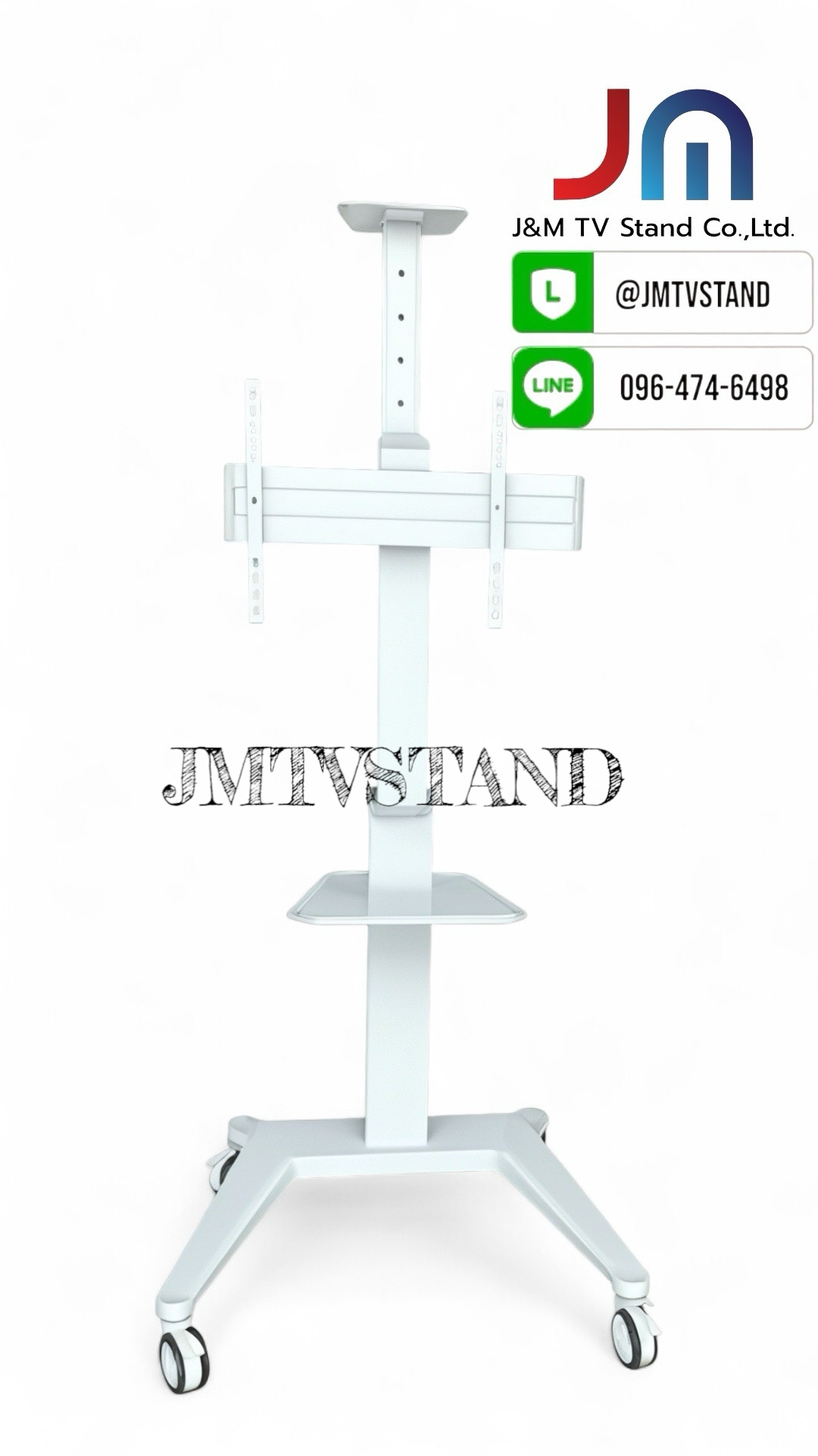 JMTVSTAND MT-F9200ขาตั้งพื้นทีวีมีล้อเลื่อน วัสดุอลูมิเนียม {สีขาว} รูปทรงสวยงาม ทันสมัย รองรับทีวีขนาด 37"-75"นิ้ว{รับประกัน 3ปี0964746498 }