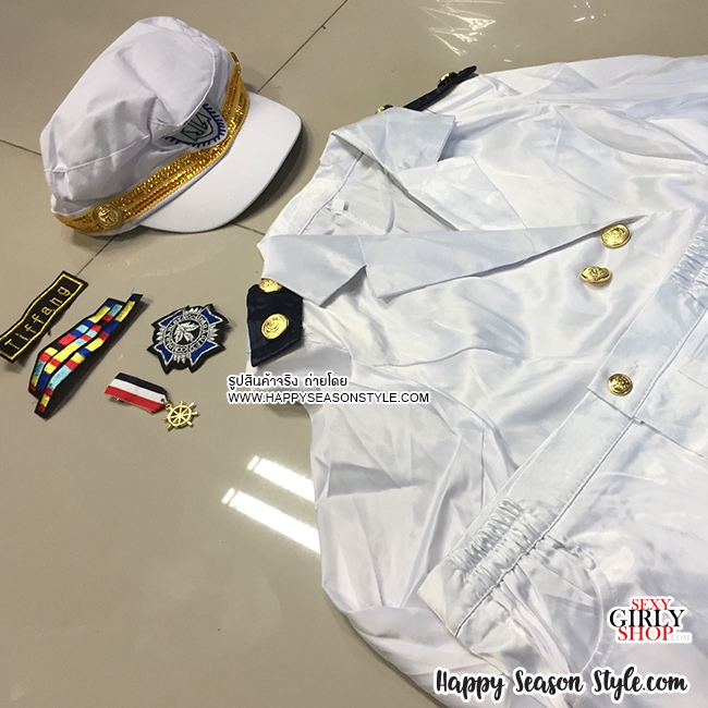 ชุด cover เต้นโคฟเวอร์ Girls Generation - ชุดสูทขาว SNSD กระดุม 2 แถว พร้อมหมวกขาวแถบทอง