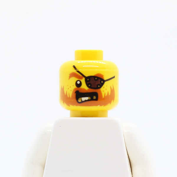 Beard Dark Orange, Gold Teeth, Eyepatch Pattern - Hollow Stud