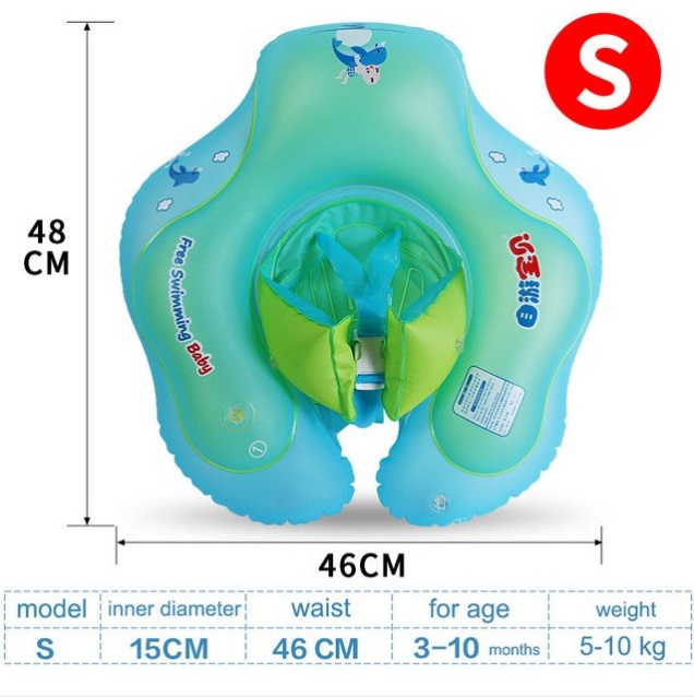 ห่วงยางพยุงตัว มีที่ล๊อค สำหรับเด็ก ตั้งแต่ 3 เดือน - 6 ปี พร้อมที่สูบลม!!! Baby Swimming Ring Inflatable Infant Armpit Floating Kids with Air Pump
