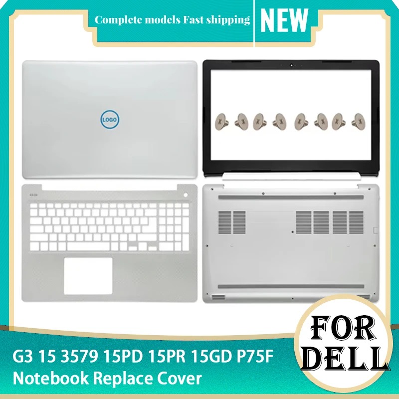 บอดี้สำหรับ Dell G3 15 3579 15PD 15PR 15GD P75F LCD Back Cover Front Bezel Palmrest Bottom Case BlueLogo With Type-C