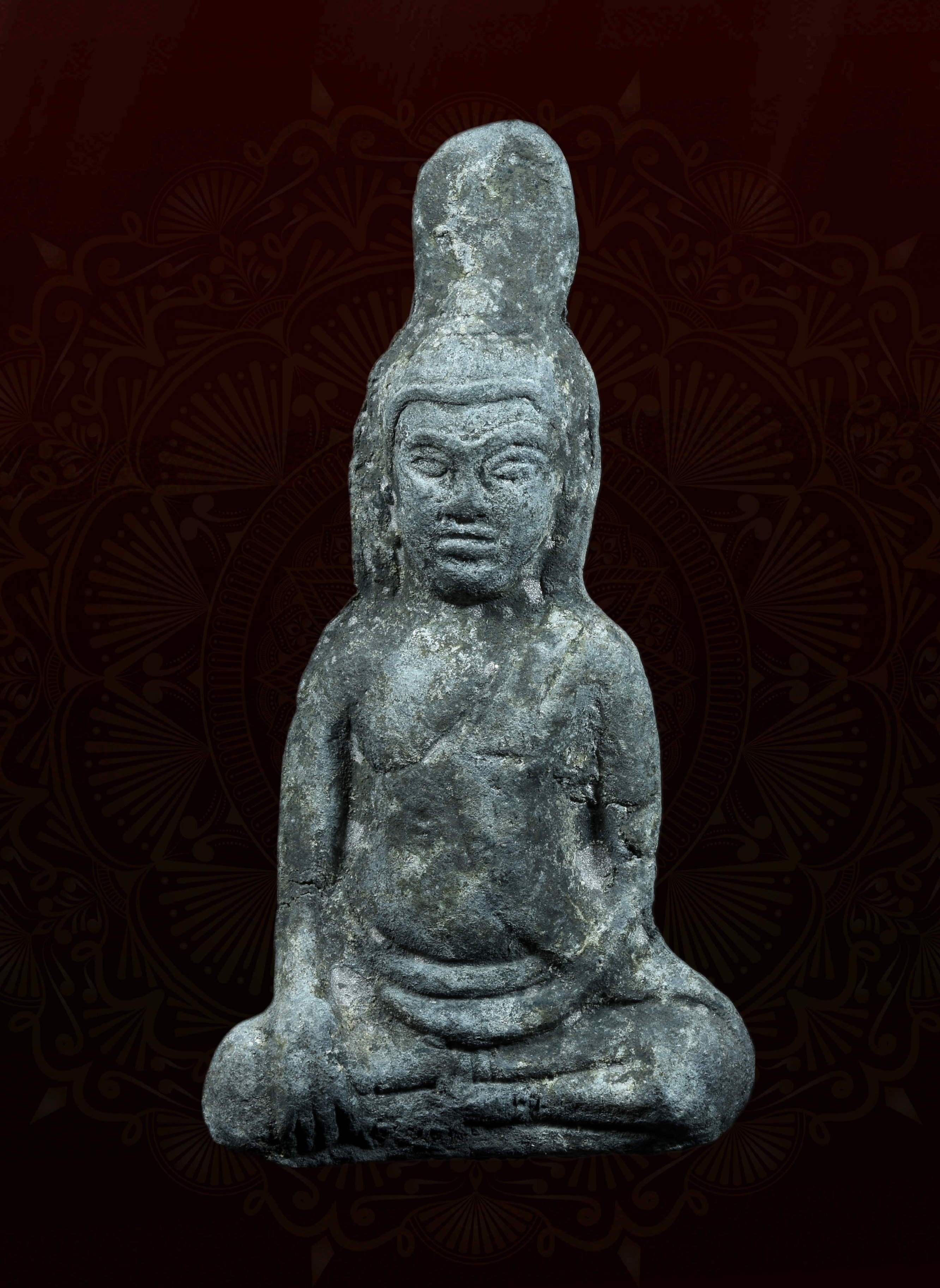 พระร่วงนั่ง ปางมารวิชัย เนื้อชินเงิน