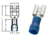 หางปลาเสียบแบนหุ้มตัวเมีย,VINYL-INSULATED FEMALE DISCONNECTORS