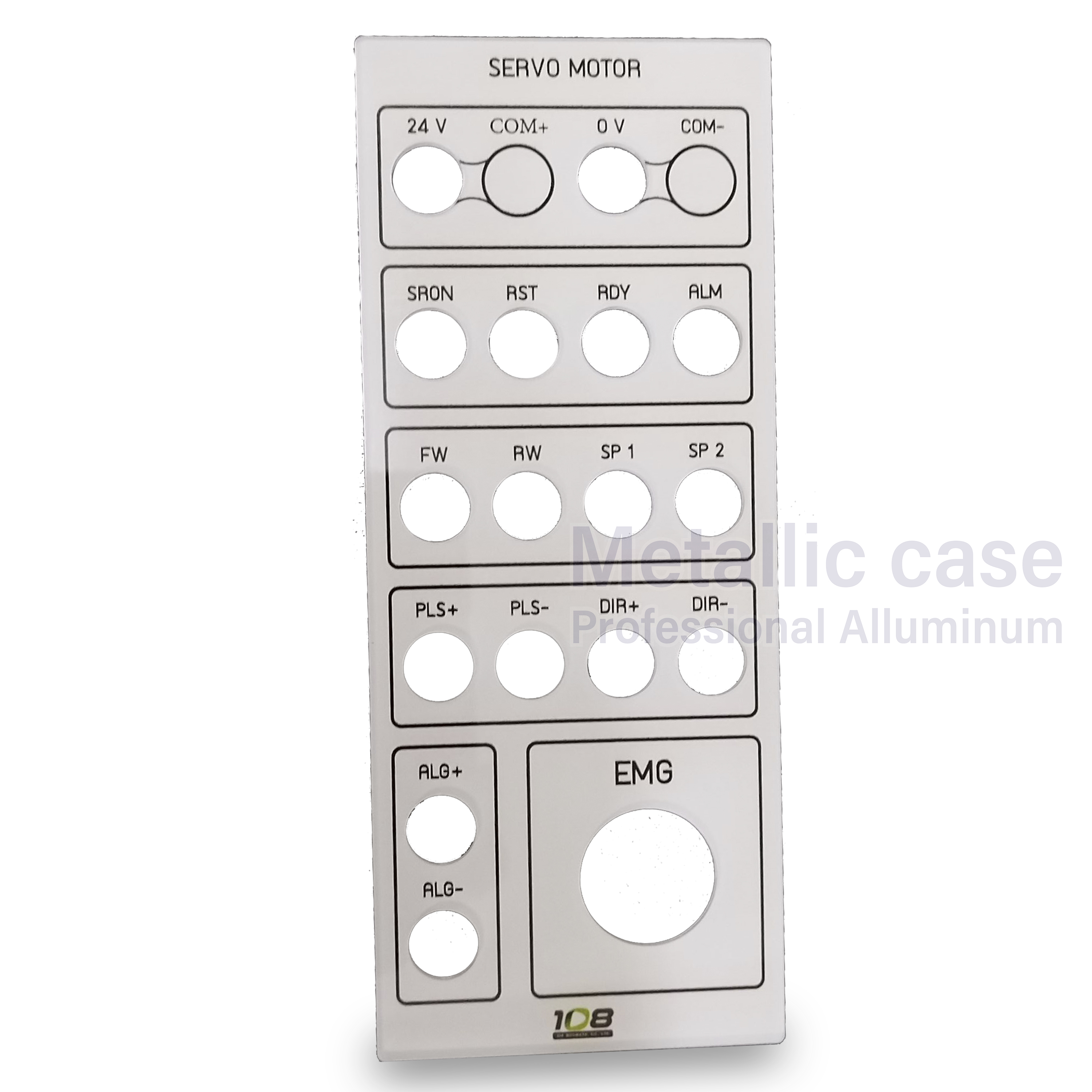 metallic case 2-1051-AAA-6610 / Panal SERVO MOTOR แผ่นอะคลิลิค ขนาด 20.9x8.5 cmหนา 3mm สกรีนตามแบบ