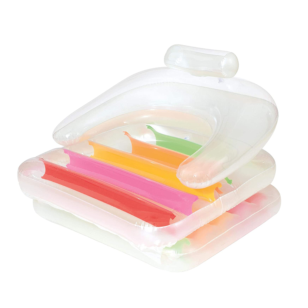 Bestway แพยางนอนเดี่ยวพับได้ มีที่พิงหลัง สีรุ้ง Bestway H2O GO! Inflatable folding Lounge chair