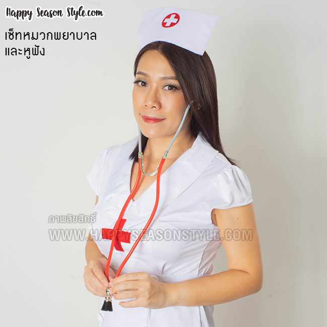 อุปกรณ์แฟนซี - หมวกพยาบาล พร้อมหูฟังหมอ