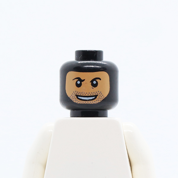 Balaclava with Face Hole, Stubble and Rakish Smile Pattern - Hollow Stud