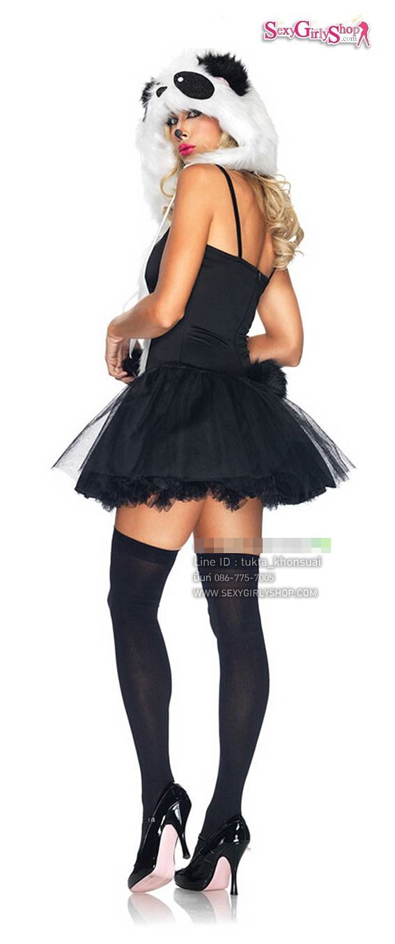 ชุดแพนด้า เดรสกระโปรงตูๆ พร้อมฮู๊ดแพนด้า