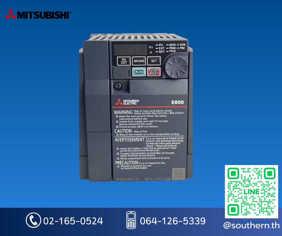 Mitsubishi Inverter FR-E800 Model:FR-E840-0.4K-1 (0.4KW/0.5HP) 3 PHASE 380 V