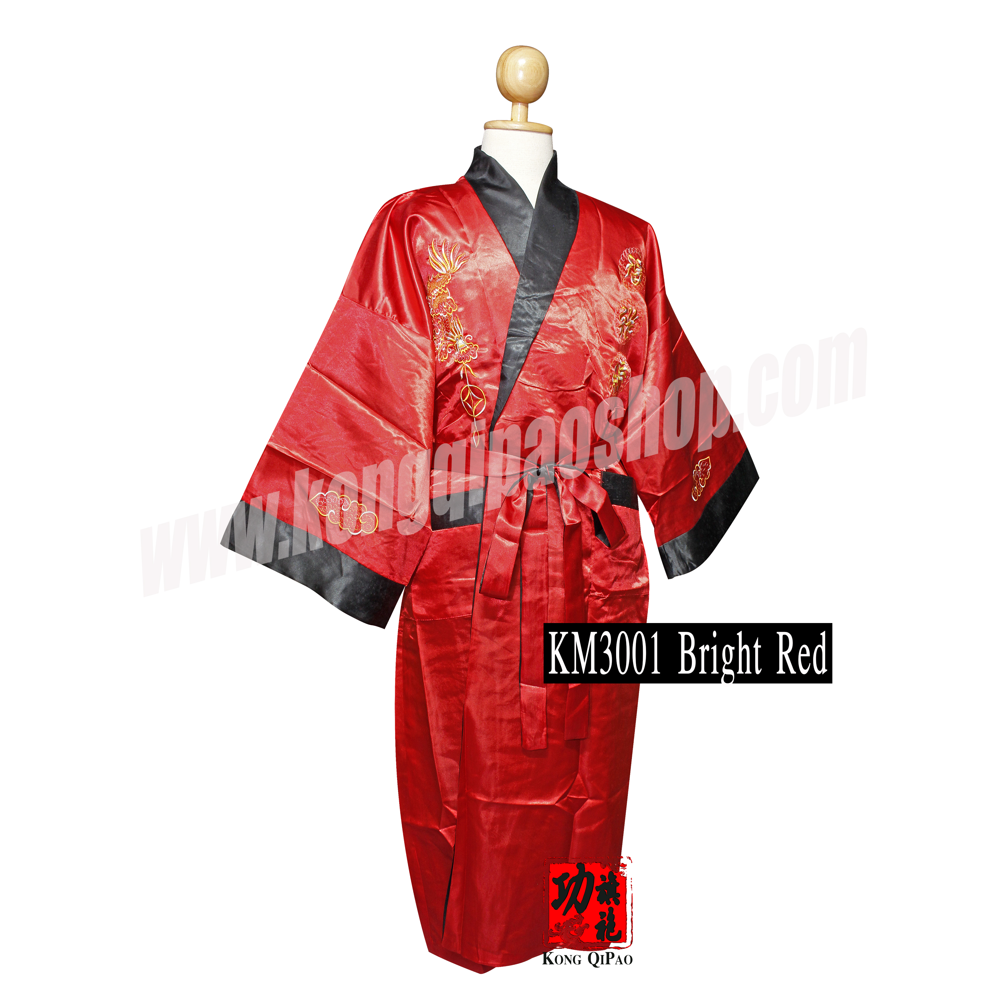 KM3001 ชุดคลุมกิโมโนผู้ชาย ลายมังกร