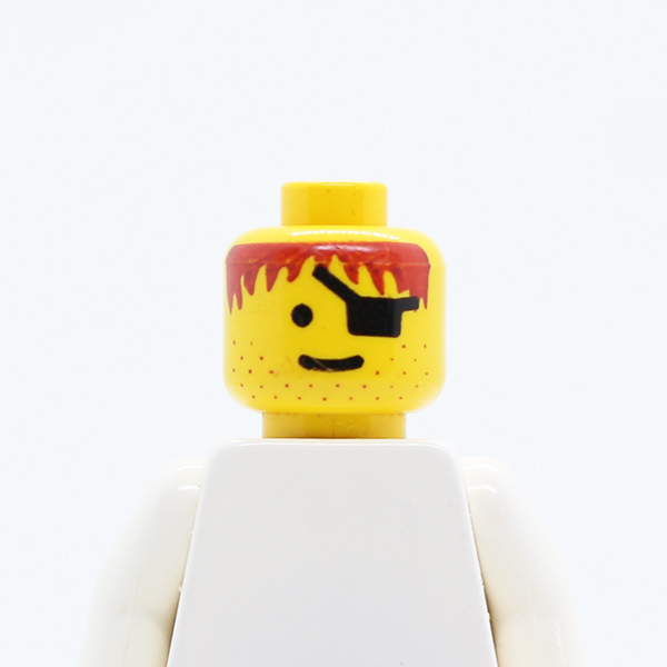 Male Eyepatch, Stubble, Red-Brown Hair Pattern - Blocked Open Stud