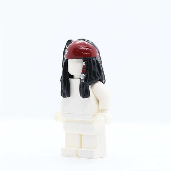 Dreadlocks with Beads and Dark Red Bandana Pattern