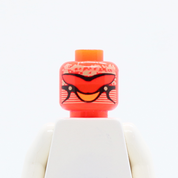 Alien with Green Brain and Yellow Mouth Pattern - Blocked Open Stud