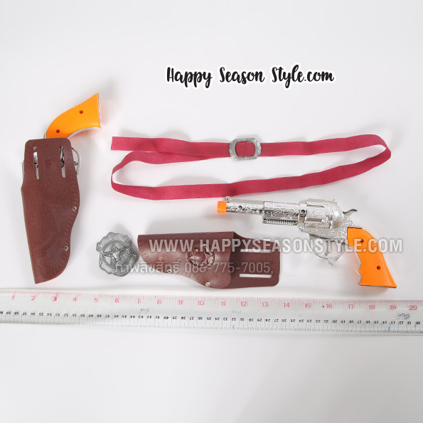 ปืนคู่คาวบอย ปืนคาวบอย พลาสติก ตำรวจ คาวบอย สายผ้า