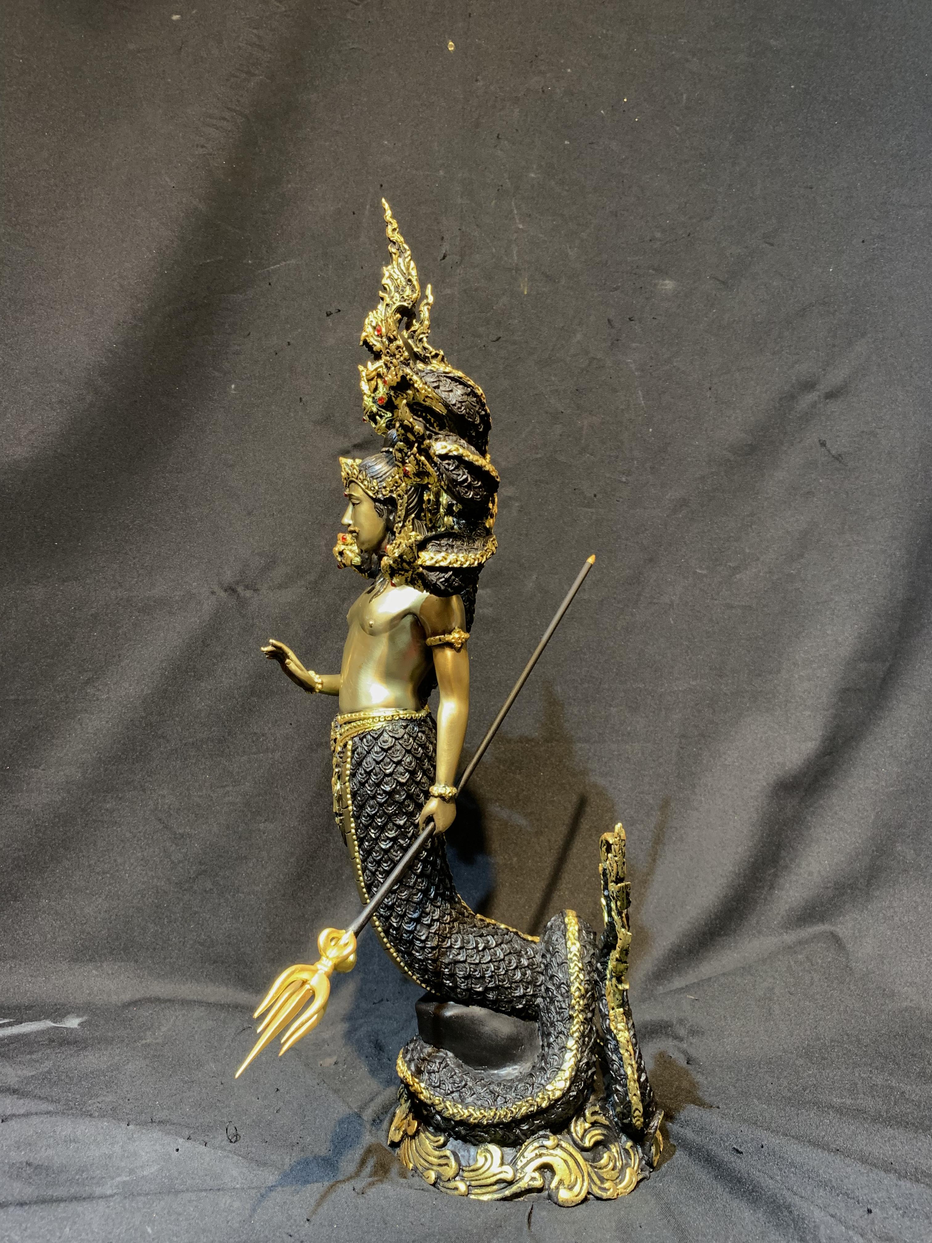 ปู่นาคราช ทรงตรีศูล หน้าตัก 9 นิ้ว (ปรก 7 เศียร)