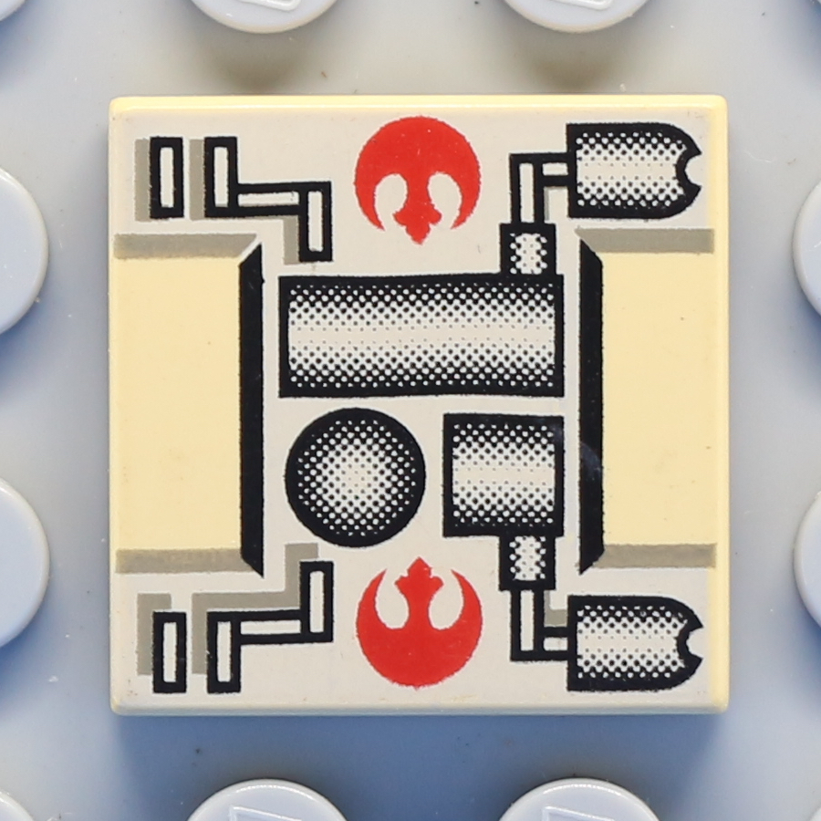 Tile 2 x 2 with Groove with SW Rebel Mechanical Pattern
