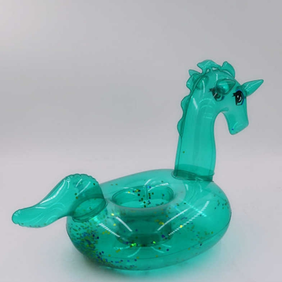 ที่วางแก้วเป่าลม พิกาซัส สีเขียวใส Inflatable Green Pegasus Cup Holder