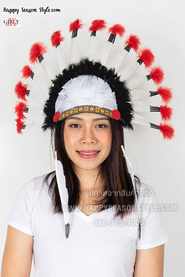 หัวอินเดียแดง หัวชนเผ่า หัวขนนก ที่คาดผมอินเดียแดง