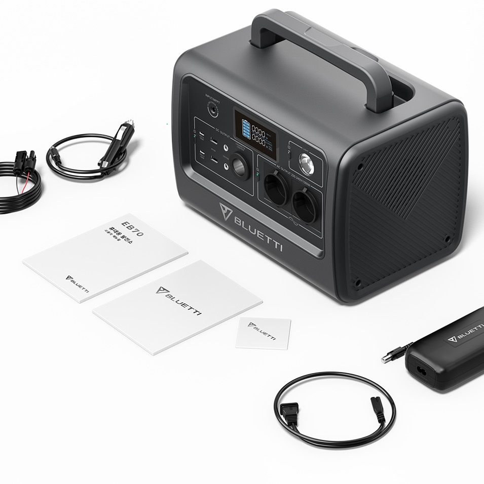 BLUETTI EB70 Portable Power Station + PV120 Solar Cell เซทแบตเตอรี่สำรองพกพา พร้อมโซลาร์เซลล์