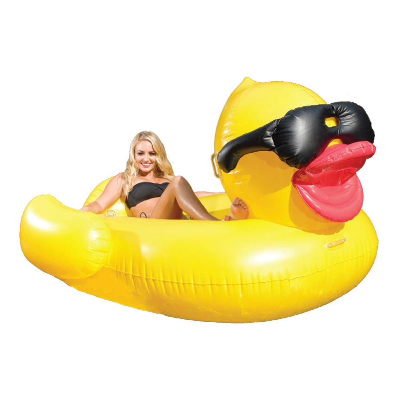 ห่วงยางเป็ดเหลืองใส่แว่นดำ ขนาดใหญ่ Inflatable Giant Yellow Duck Sunglasses Pool Float