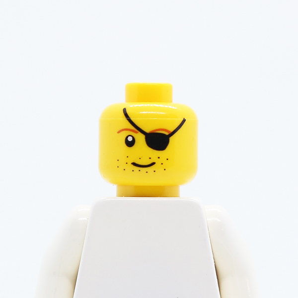 Male Eyepatch, Brown Eyebrows, Stubble Pattern - Blocked Open Stud