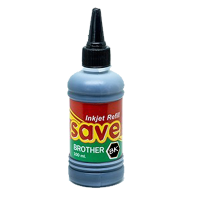 หมึกเติมเครื่องพิมพ์อิงค์เจ็ทยี่ห้อ BROTHER (สีดำ-Black) ตรา Save 100ml