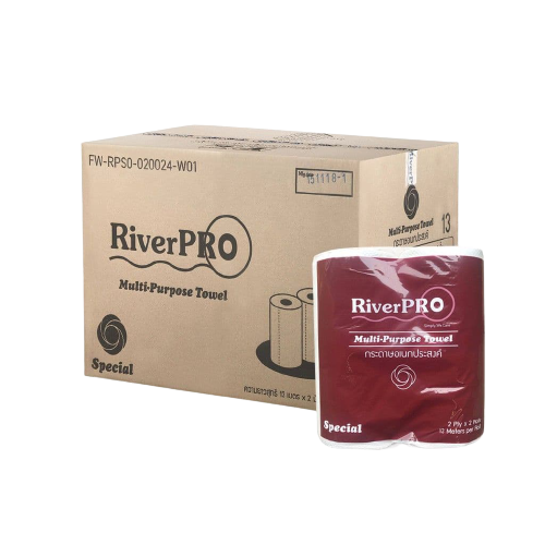 (ยกลัง) กระดาษเอนกประสงค์ RiverPro กระดาษซับมัน กระดาษชำระเอนกประสงค์ 48ม้วน
