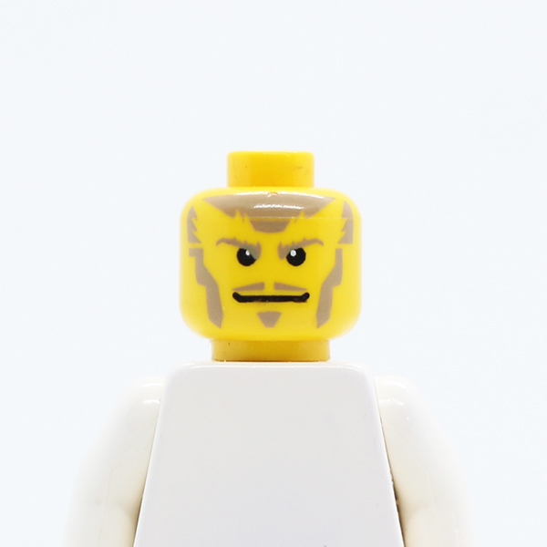 Beard Light Brown Sideburns, Goatee, Moustache, White Pupils Pattern (Danju) - Blocked Open Stud