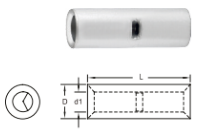ข้อต่อสายแบบย้ำเปลือยมีรู,NON-INSULATED BUTT CONNECTORC