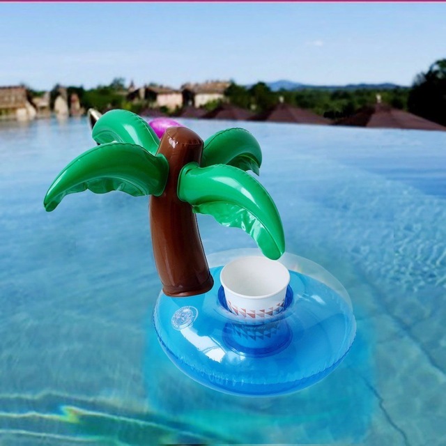 ที่วางแก้วเป่าลม ต้นมะพร้าว Inflatable Palm Tree Cup Holder