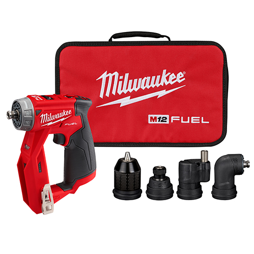 MILWAUKEE รุ่น M12 FDDXKIT-0X ไขควงสว่านไร้สายพร้อมหัวเจาะ 4 แบบ ขนาดไขควงหัวหกเหลี่ยมขนาด ¼ นิ้ว (เครื่องเปล่า)