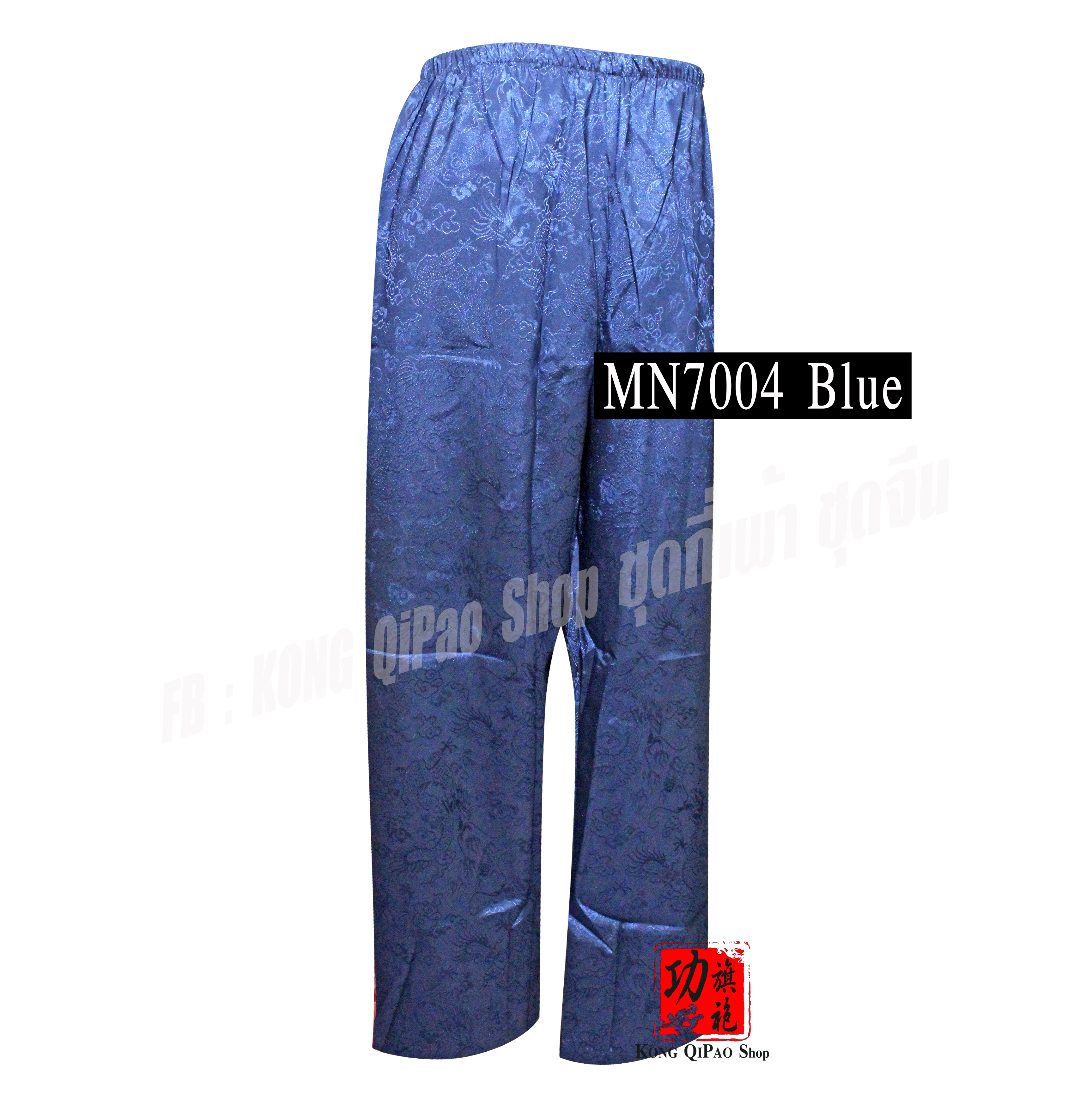 MN7004 กางเกงจีนผู้ชาย ลายดอกมังกรเล็ก