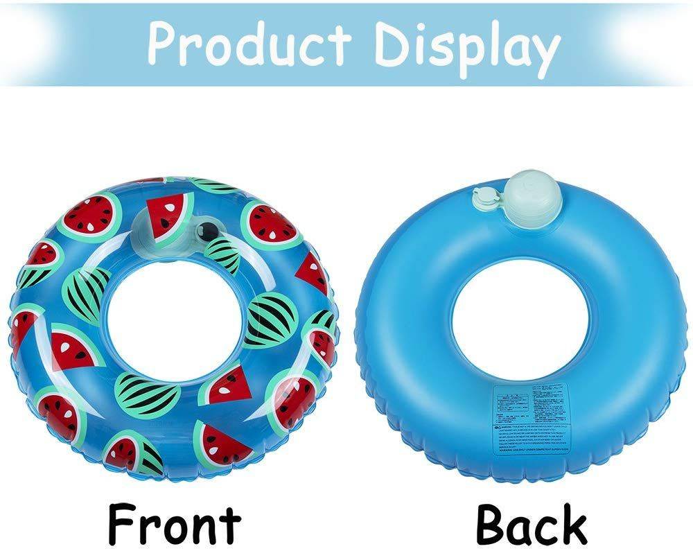 ห่วงยางแตงโม - สีฟ้า ไม่ต้องใช้ที่สูบลม Inflatable Watermelon Pool Float Non Air Pump