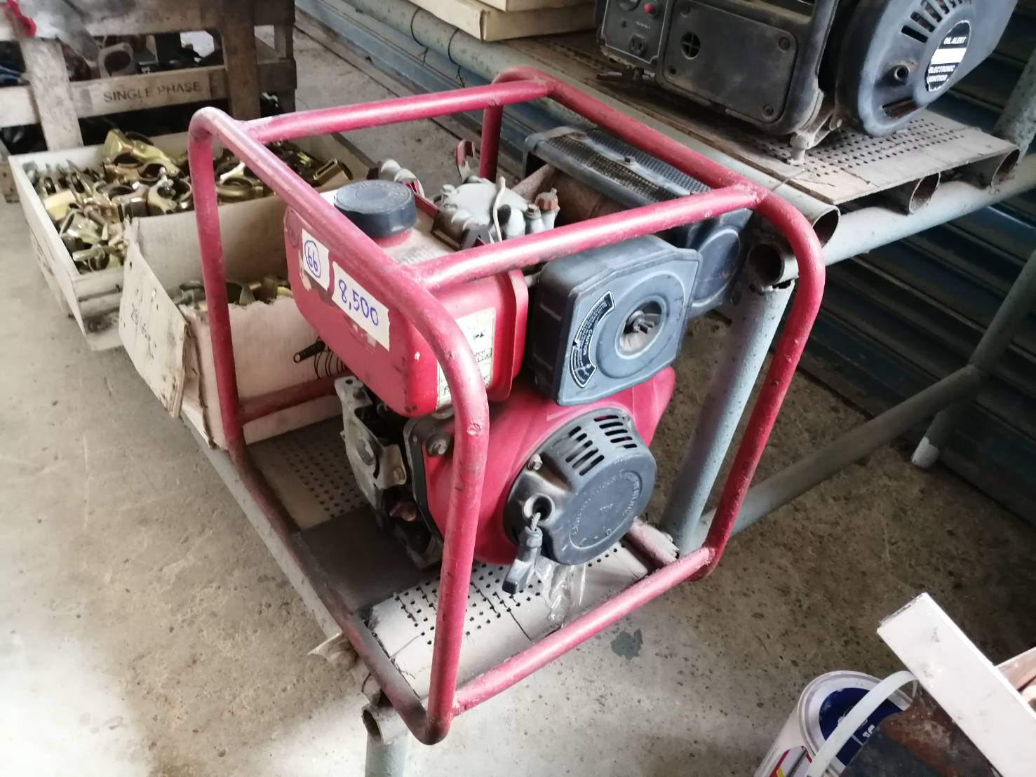 เครื่องจี้ปูน เครื่องยนต์ยันม่าดีเซล สีแดง