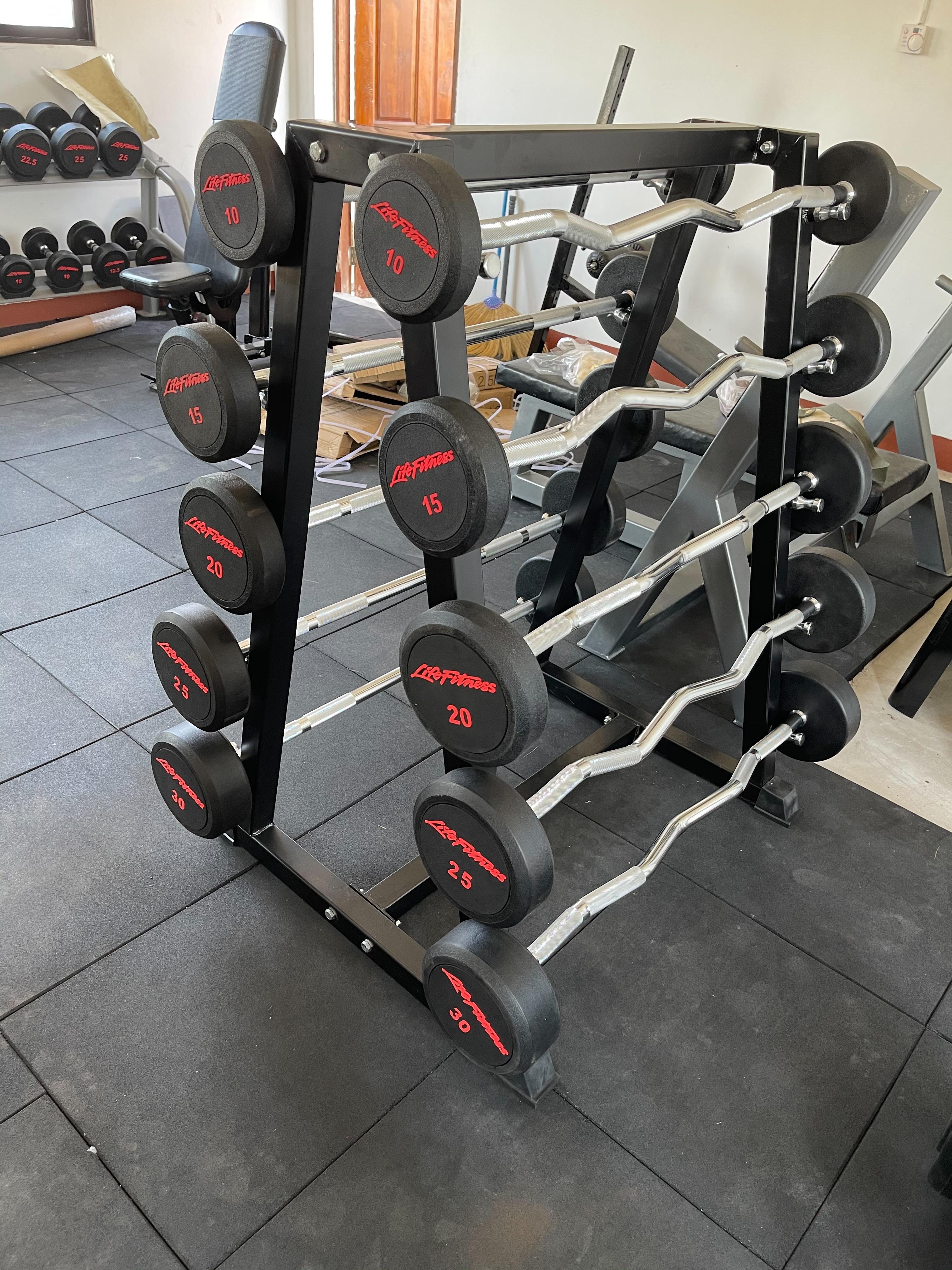 ดัมเบลเซ็ตแบบมีคานบาร์เบลBarbell with Lifefitness