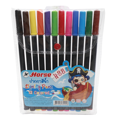 ปากกาสีน้ำ ตราม้า H-88 แพ็ค12สี (ขายยกโหล12แพ็ค)