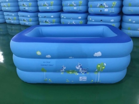 สระน้ำ สระน้ำเป่าลม ขนาด 130 cm - สีฟ้า Inflatable Pool Blue