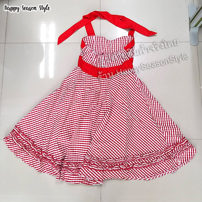 ชุดมาริลีน มอนโร ลายสก๊อต วินเทจ ย้อนยุค (มีหลายสี)