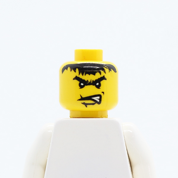 Male Scar Across Lip, Angry Black Eyebrows and Messy Hair Pattern (Dracus) - Blocked Open Stud