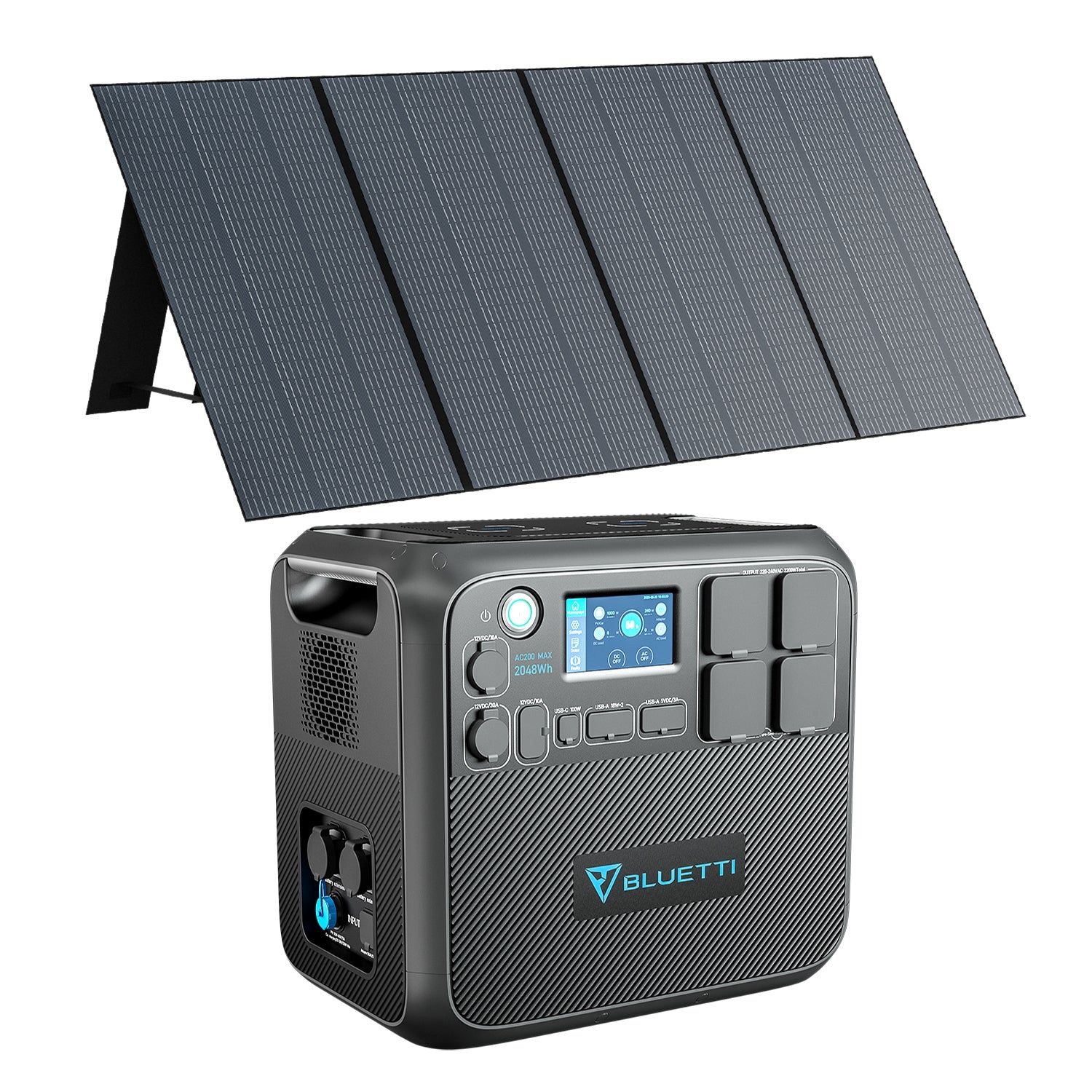 BLUETTI AC200MAX Portable Power Station + PV350 Solar Cell เซทแบตเตอรี่สำรองพกพา พร้อมโซลาร์เซลล์