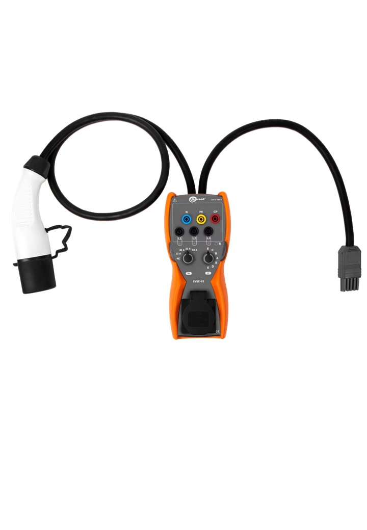 SONEL MPI-540/w-C3-N1-EVSE-01 เครื่องตรวจสอบความปลอดภัยทางไฟฟ้าของสถานีชาร์จรถยนต์ไฟฟ้า หน้าจอสีทัชสกรีน พร้อมอแดปเตอร์ แบบ AC Type-II