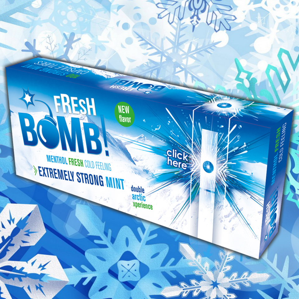 Freshbomb เม็ดบีบเย็น 2 เท่า 100 มวน ( 1 กล่อง )