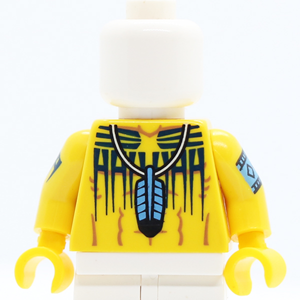 CS10 Western Indians Blue Feather Pendant and Black Body Paint Pattern