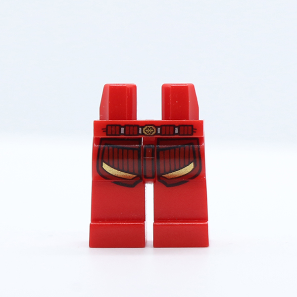 Hips and Legs with Dark Red Armor with Gold Stripes and Belt with Gold Buckle Pattern