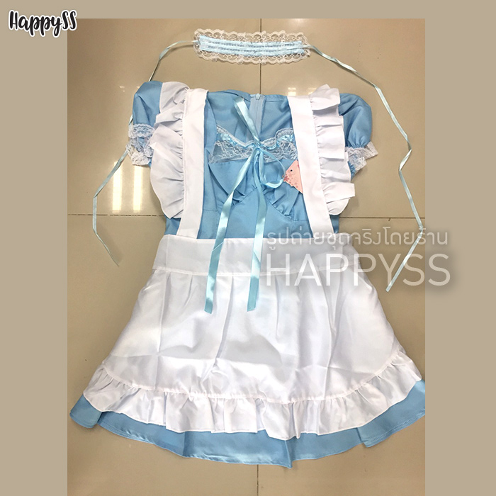 ชุดเมด สวีทเซเว่น ลูกไม้ขาวที่อก แขนตุ๊กตา พร้อมผ้าคาดผม (มีหลายสี)