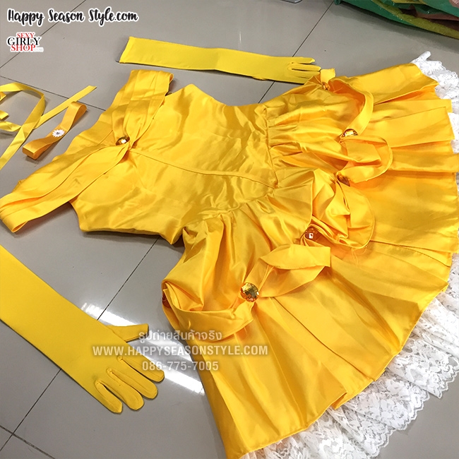 ชุดเจ้าหญิงเบลล์ Beauty and the Beast โฉมงามกับเจ้าชายอสูร พร้อมที่คาดผม