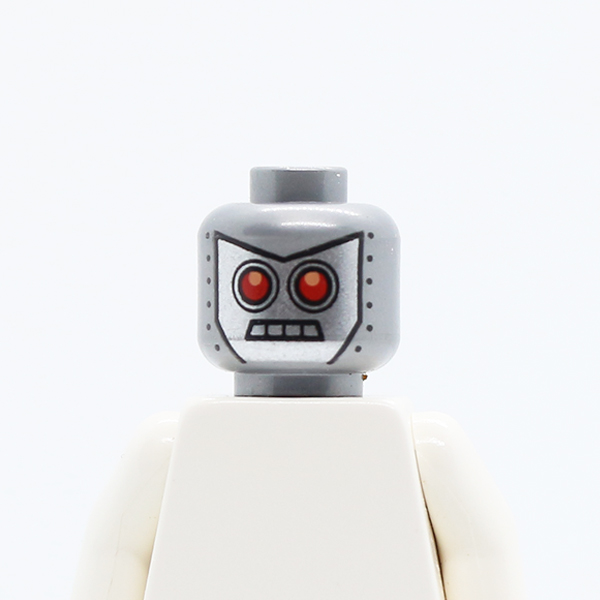 Alien with Red Eyes, 4 Mouth Squares and Rivets Pattern - Hollow Stud