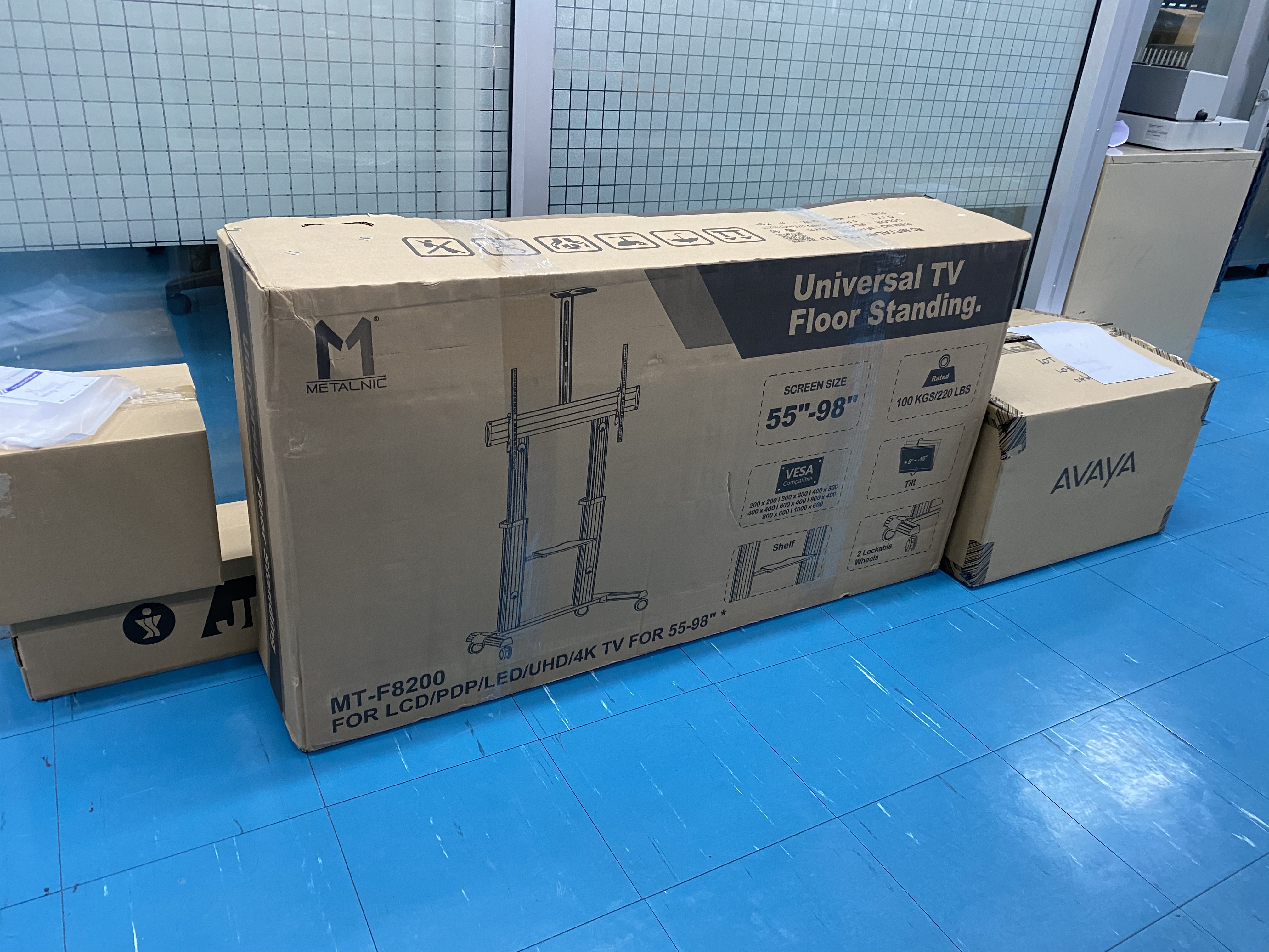 JMTVSTAND MT-F8200 ขาตั้งพื้นทีวีมีล้อเลื่อน(TV Stand) วัสดุ Aluminium อลูมิเนียม แบบล้อเลื่อนปรับสูง/ต่ำได้ 55"-98" นิ้ว{รับประกันสินค้า 3 ปี}0964746498