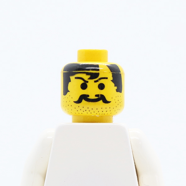 Moustache, Stubble and Bald Hair Part Pattern - Blocked Open Stud